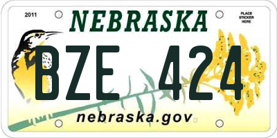 NE license plate BZE424