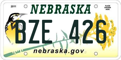 NE license plate BZE426