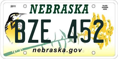 NE license plate BZE452