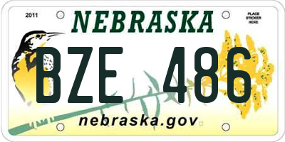 NE license plate BZE486