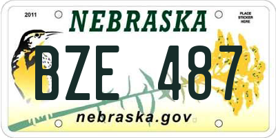 NE license plate BZE487