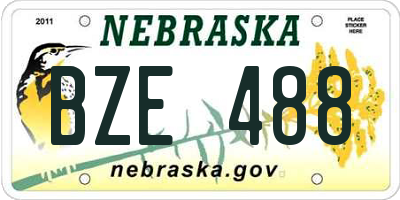NE license plate BZE488