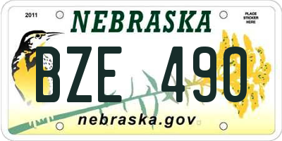 NE license plate BZE490