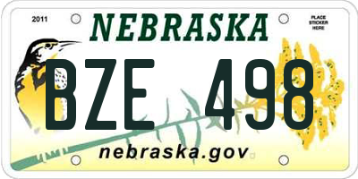 NE license plate BZE498