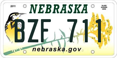 NE license plate BZF711