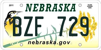 NE license plate BZF729