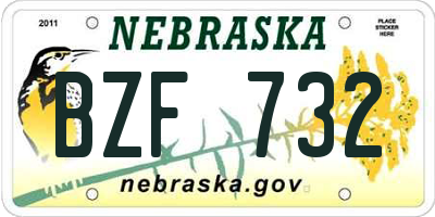 NE license plate BZF732