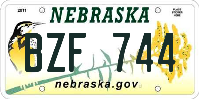 NE license plate BZF744