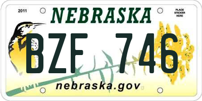 NE license plate BZF746