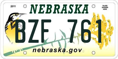 NE license plate BZF761