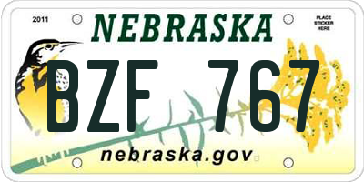 NE license plate BZF767