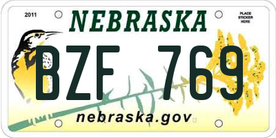 NE license plate BZF769
