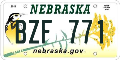 NE license plate BZF771
