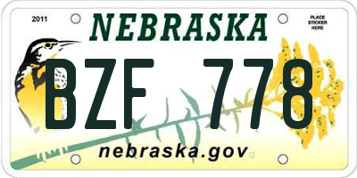 NE license plate BZF778