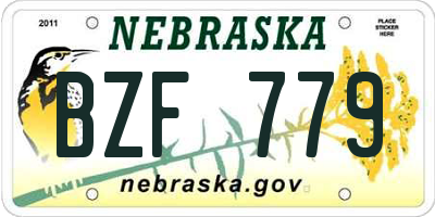 NE license plate BZF779