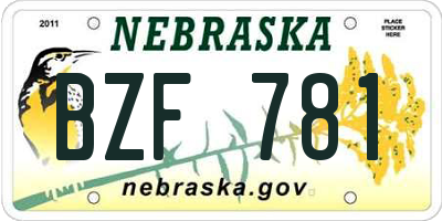 NE license plate BZF781
