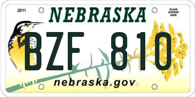 NE license plate BZF810