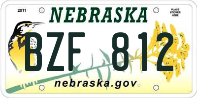 NE license plate BZF812