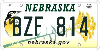 NE license plate BZF814