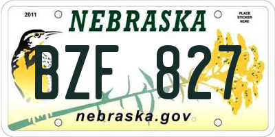 NE license plate BZF827