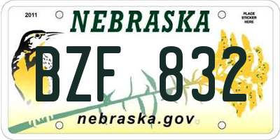 NE license plate BZF832