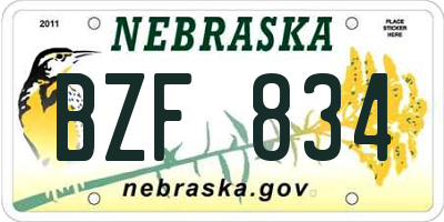 NE license plate BZF834