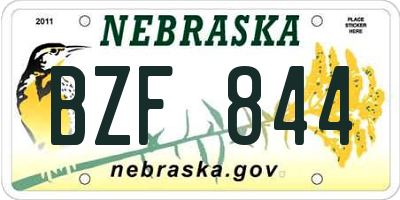 NE license plate BZF844
