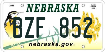 NE license plate BZF852