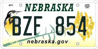 NE license plate BZF854