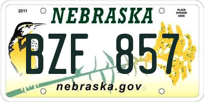 NE license plate BZF857