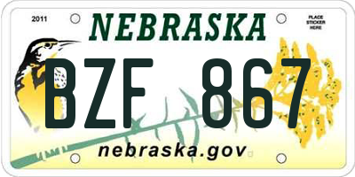 NE license plate BZF867