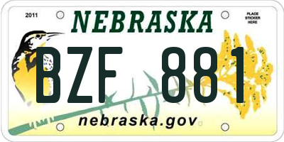 NE license plate BZF881