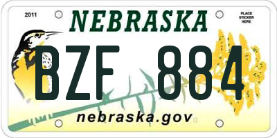 NE license plate BZF884