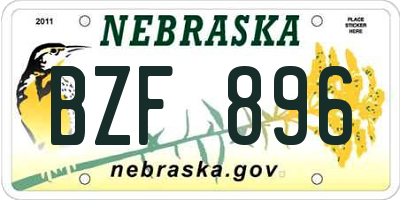 NE license plate BZF896