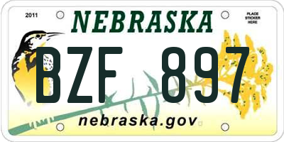 NE license plate BZF897