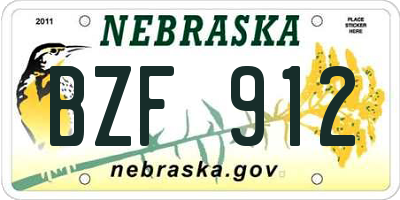 NE license plate BZF912
