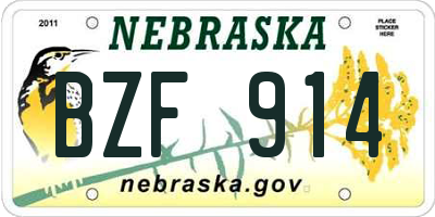 NE license plate BZF914