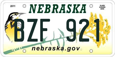 NE license plate BZF921