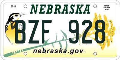 NE license plate BZF928