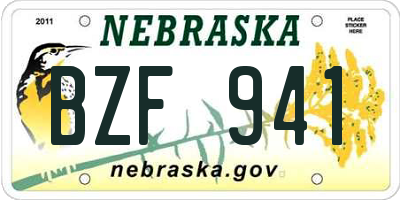 NE license plate BZF941