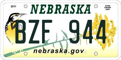 NE license plate BZF944