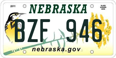 NE license plate BZF946
