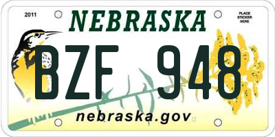 NE license plate BZF948