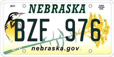 NE license plate BZF976