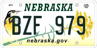 NE license plate BZF979