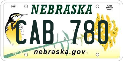 NE license plate CAB780