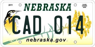 NE license plate CAD014