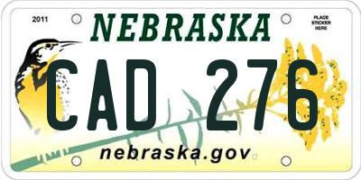 NE license plate CAD276