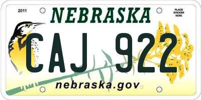 NE license plate CAJ922
