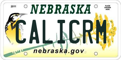NE license plate CALICRM